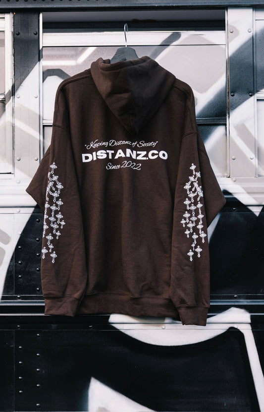 (B) INFINITE CROSS BROWN HOODIE